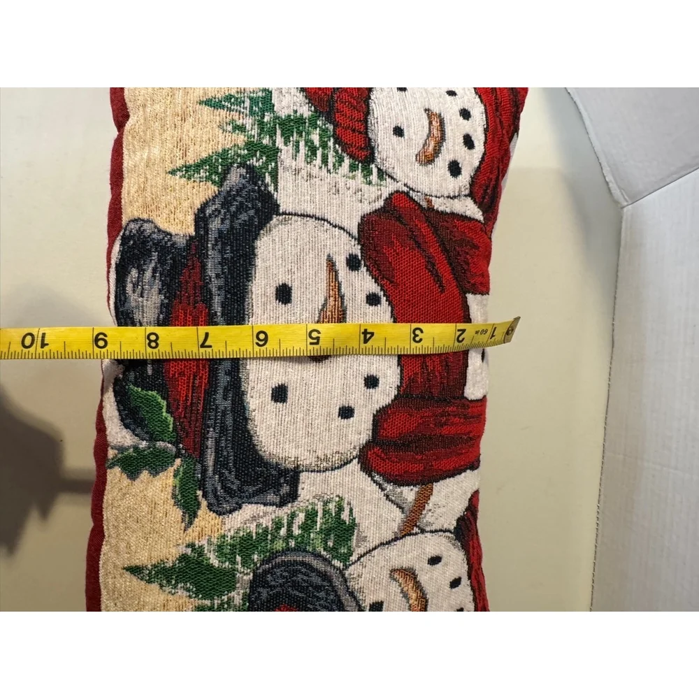 Snowman Christmas Pillow, Red & White